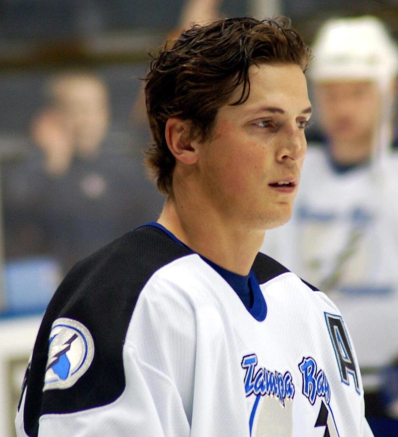Vincent Lecavalier in a Tampa Bay Lightning jersey during a game