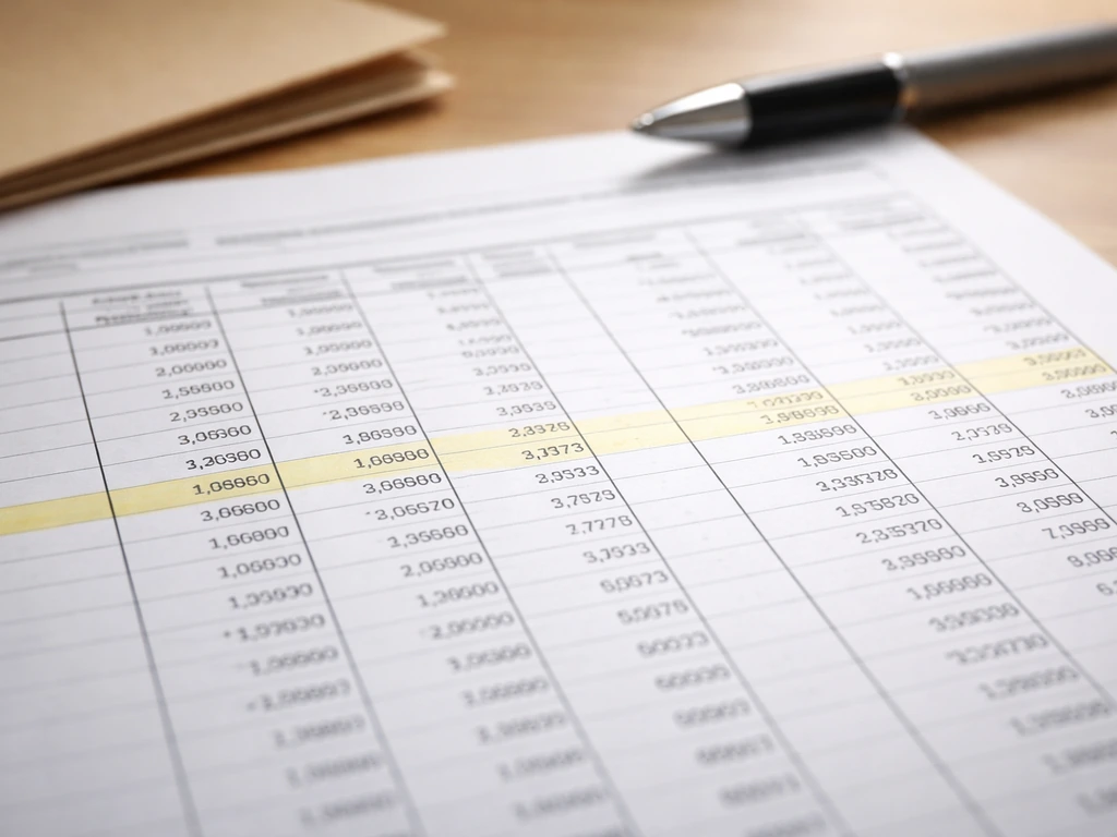 Close-up of SEC-style Form 4 filing rows on a desk, one insider transaction line highlighted with a subtle glare